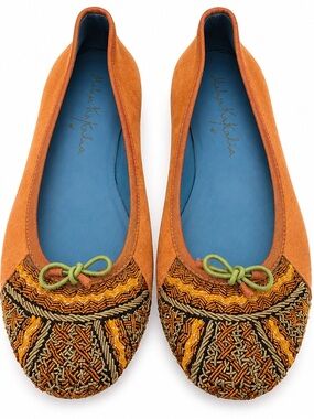 Meher Kakalia camel leather ballerina flats